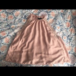 Cute High Neck Pink Tank W/ Lace Detailing- PacSun